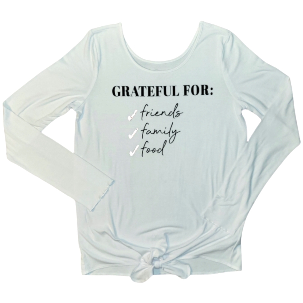 Art Class Long Sleeve "Grateful" Top Size XL
